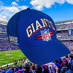 Vintage 90s Pro-Line Logo 7 Athletic New York Giants Blue Diamond SnapBack Hat